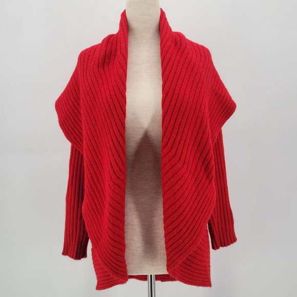 Peruvian Link Sweaters - Peruvian Link Alpaca Collection Red Knit Cardigan Sweater Shawl Womens XS